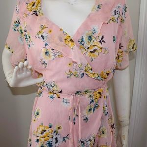 LUSH Botanical Printed Wrap Dress